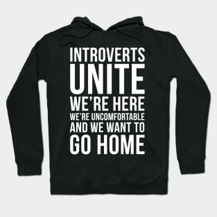 Introverts unite, we're here, we're uncomfortable and we want to go home funny T-shirt Hoodie